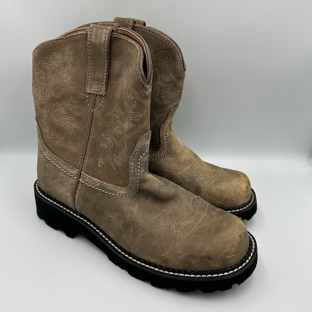 Ariat Fat Baby Western Boots Womens 10 Light Brown Leather Cowgirl‎